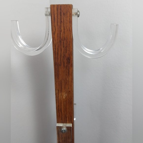 Vintage Wooden Mug Rack/Tree/Stand w/6 Lucite Hooks - Picture 11 of 11
